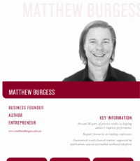 Matthew Burgess - speaking flyer